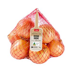 Coles Brown Onions, 1 kg, catalogue pack image