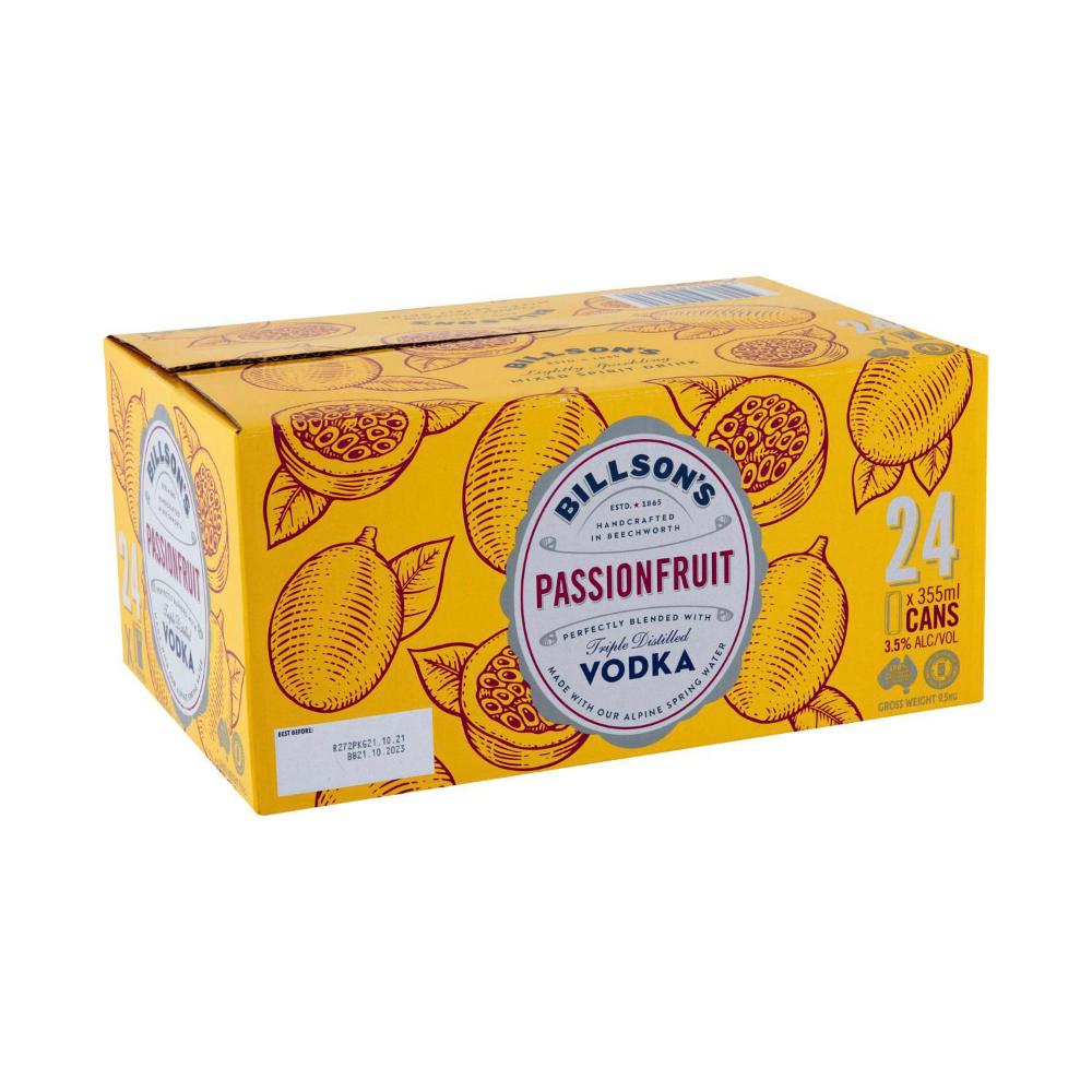 Buy Billson's Passionfruit Vodka Mixed Drink Can 355mL 24 Pack Coles