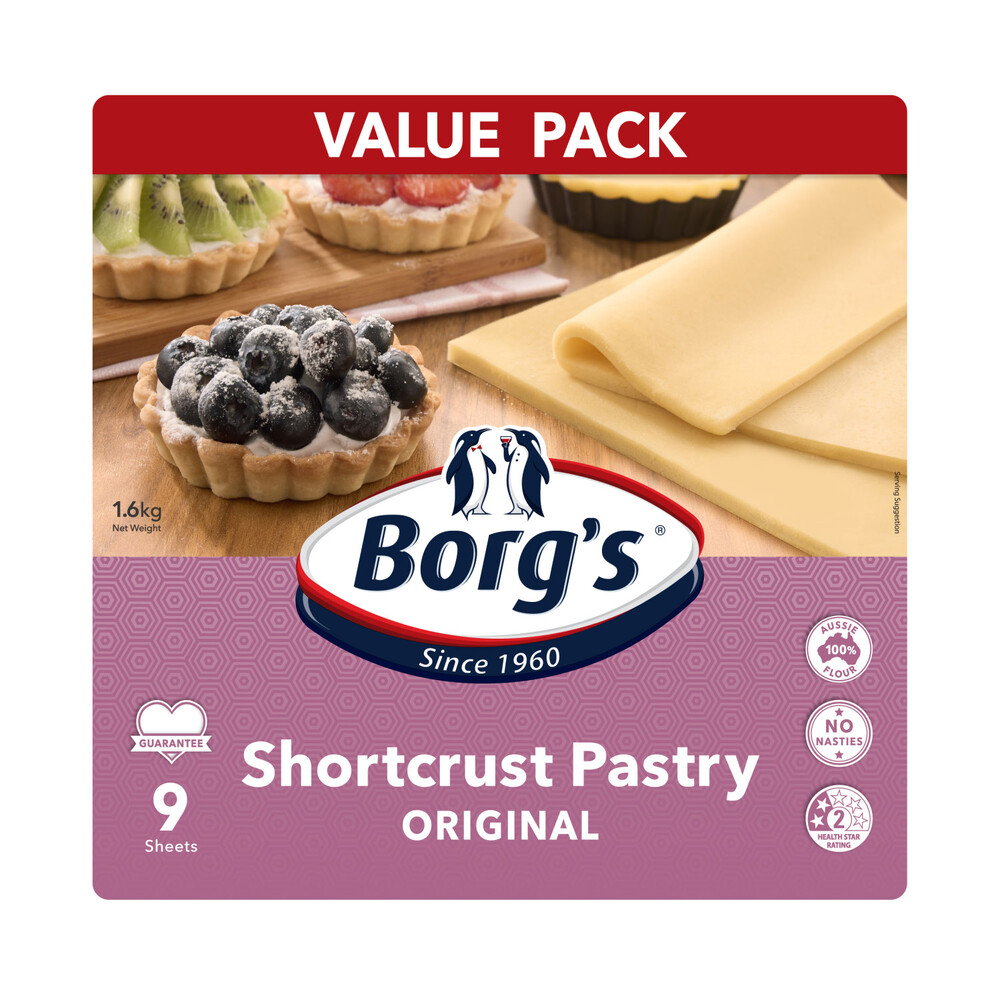 Buy Frozen Shortcrust Pastry Value Pack 9 Sheets 1.6kg Coles