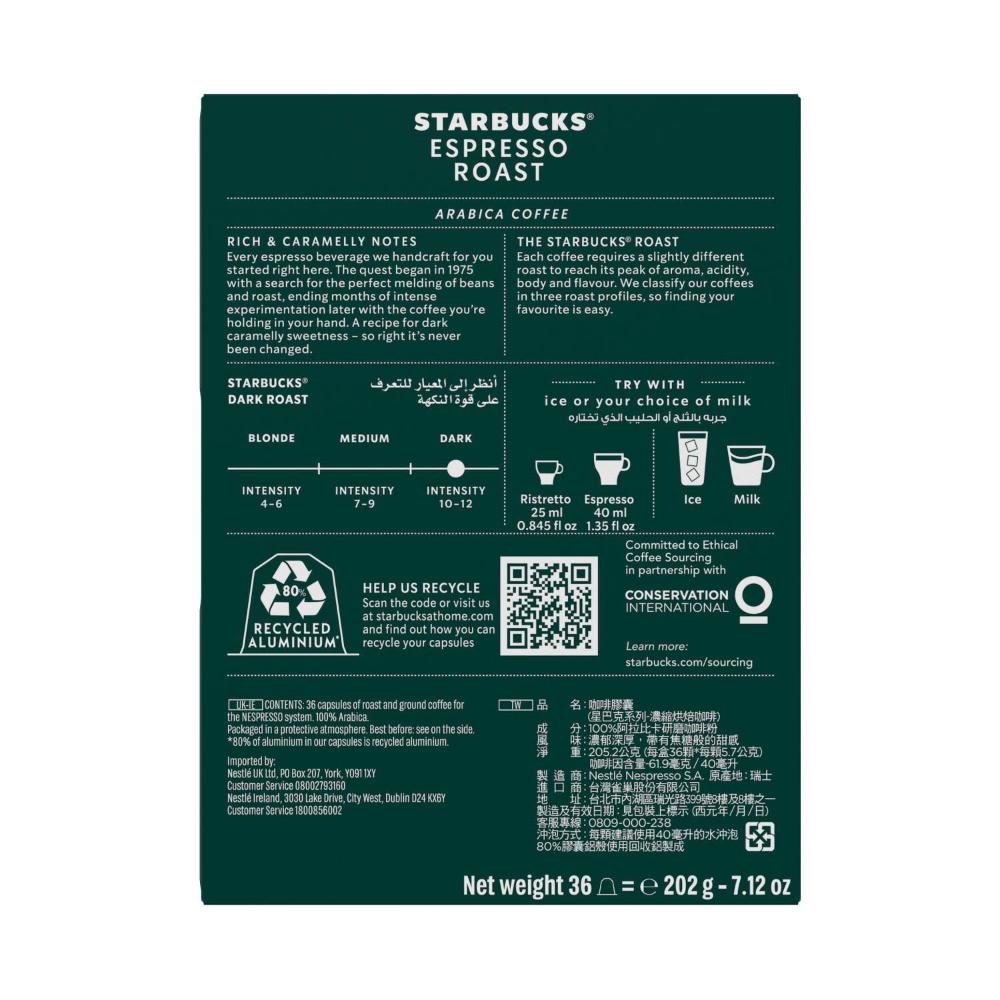 Buy Starbucks By Nespresso Espresso Roast Intensity 11 Coffee Pods