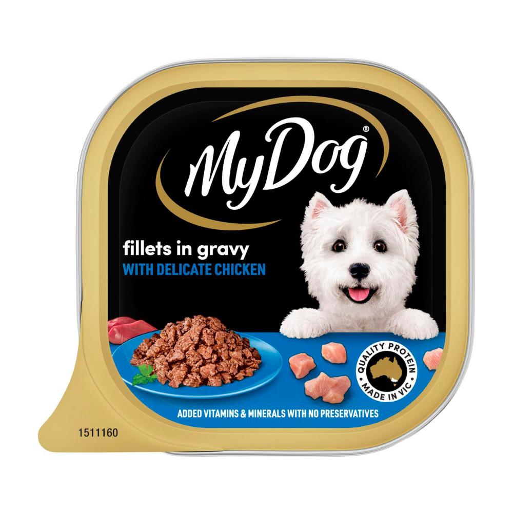 Buy My Dog Adut Wet Dog Food Chicken Fillets In Gravy Tray 100g Coles