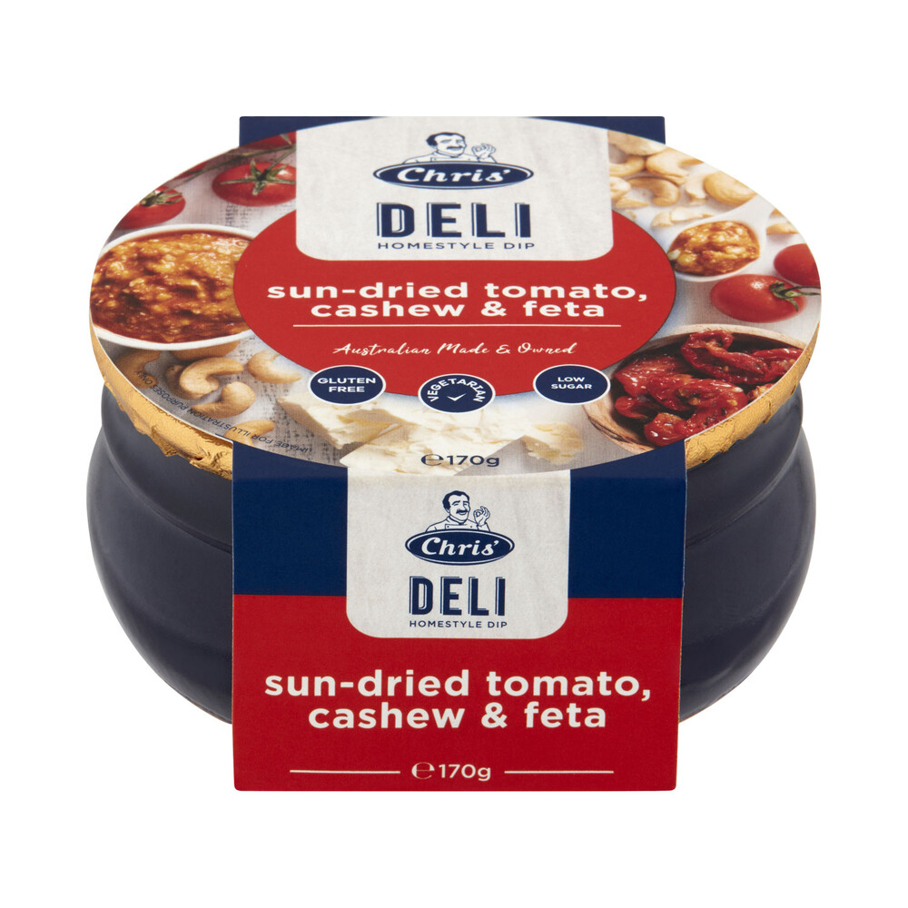 Buy Chris' Deli Dip Sundried Tomato Cashew & Feta 170g Coles