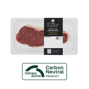Coles Finest Carbon Neutral Beef Porterhouse Steak, 370 g, catalogue pack image