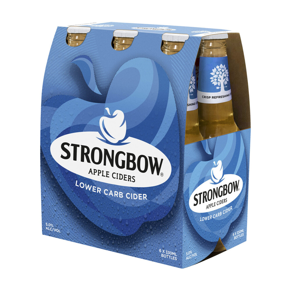 Buy Strongbow Lower Carb Cider Bottle 330mL 6 Pack Coles