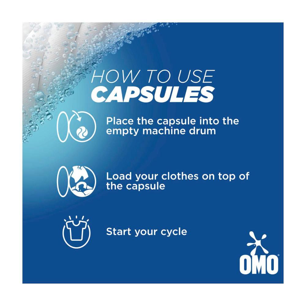OMO Washing Capsules - Marseille Soap, Deep Cleaning, Strong Stain Removal, Fragrance Up To 14 Days, Quick Dissolving, Suitable For Cold & Short Wash - 42 Capsules Of 20g