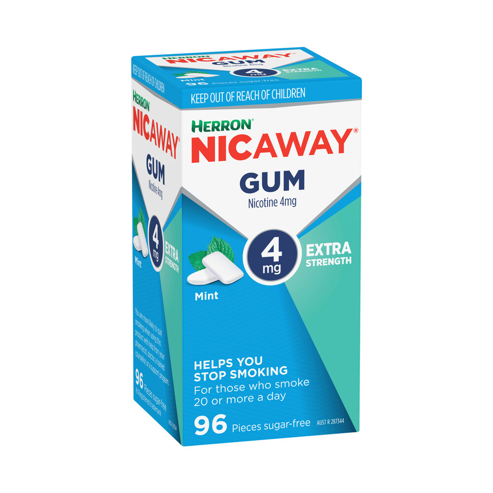 Buy Herron Nicaway Mint Chewing Gum 4mg 96 pack Coles