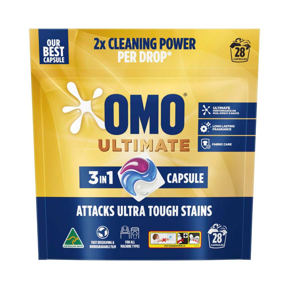 Omo Pack Buy OMO Ultimate 3 in 1 Laundry Detergent Capsules 28 Pack | Coles