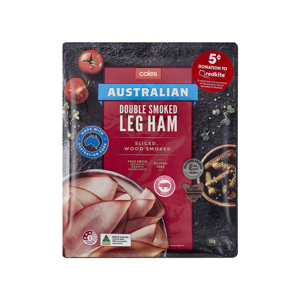 Buy Coles Australian Made Double Smoked Leg Ham 150g Coles