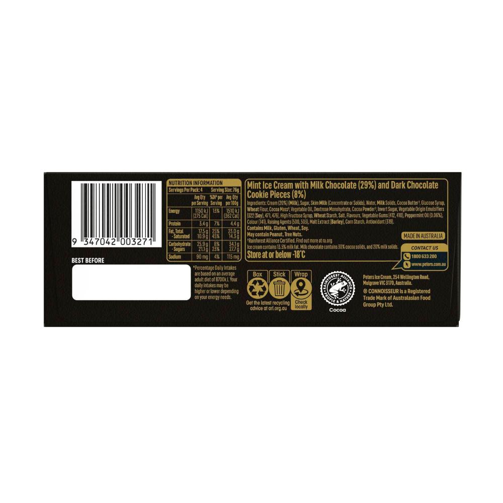 Connoisseur Mint & Cookies Ice Cream 4 Pack | 400mL