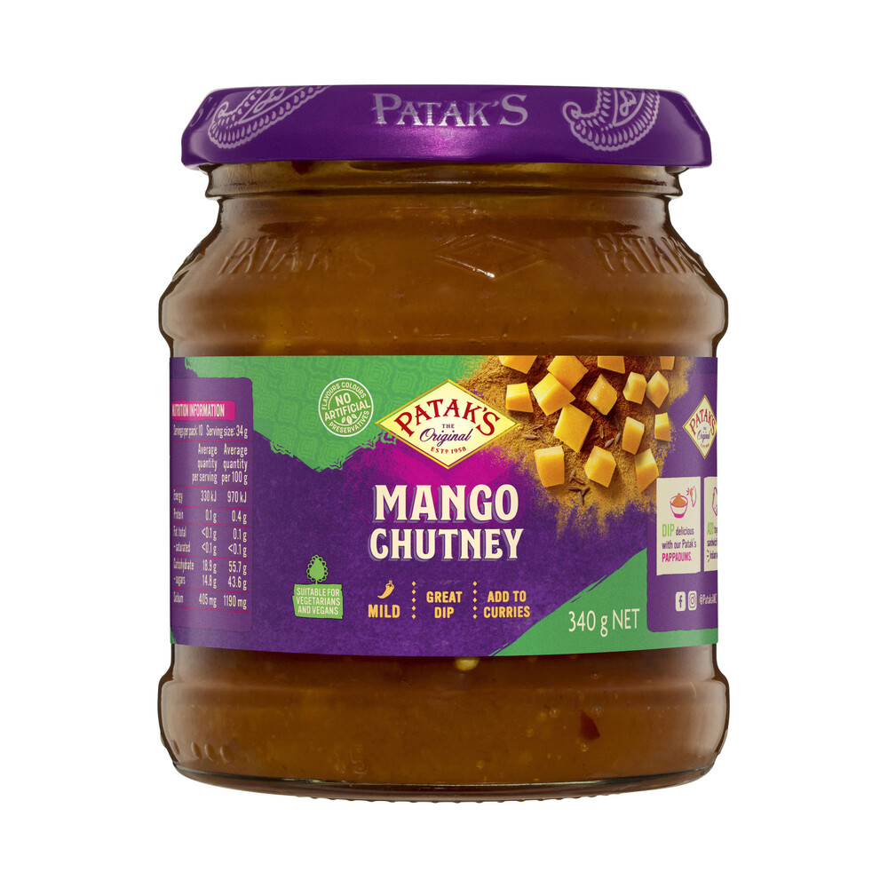 Buy Patak's Mango Chutney Mild 340g Coles