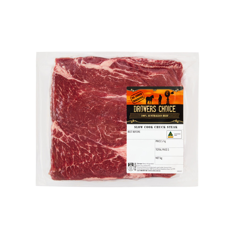 Buy Drovers Choice Slow Cook Chuck Steaks approx. 1.15kg Coles