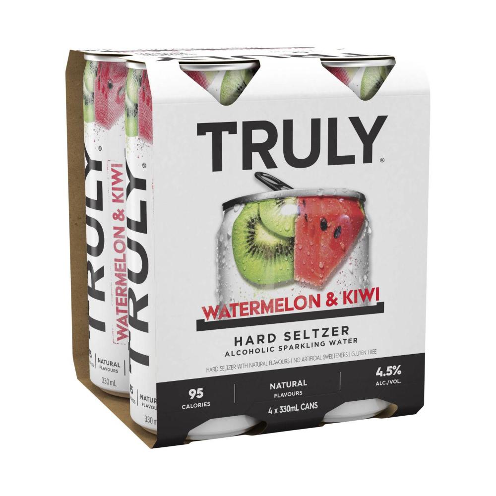 Buy Truly Watermelon & Kiwi Seltzer Can 330ml 4 Pack Coles