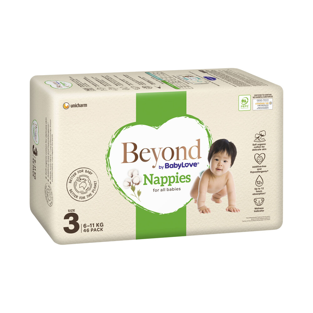 Buy Beyond By Babylove Nappies Size 3 (611Kg) 46 pack Coles