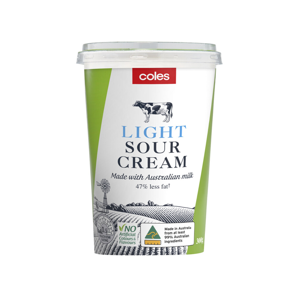 Coles Light Sour Cream | 300g