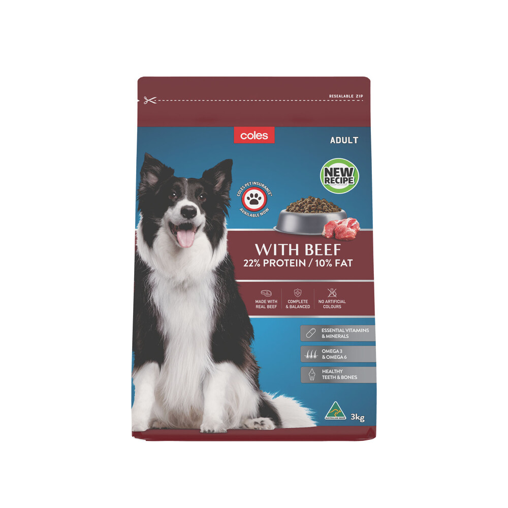 Buy Coles Adult Dry Dog Food With Beef 3kg Coles