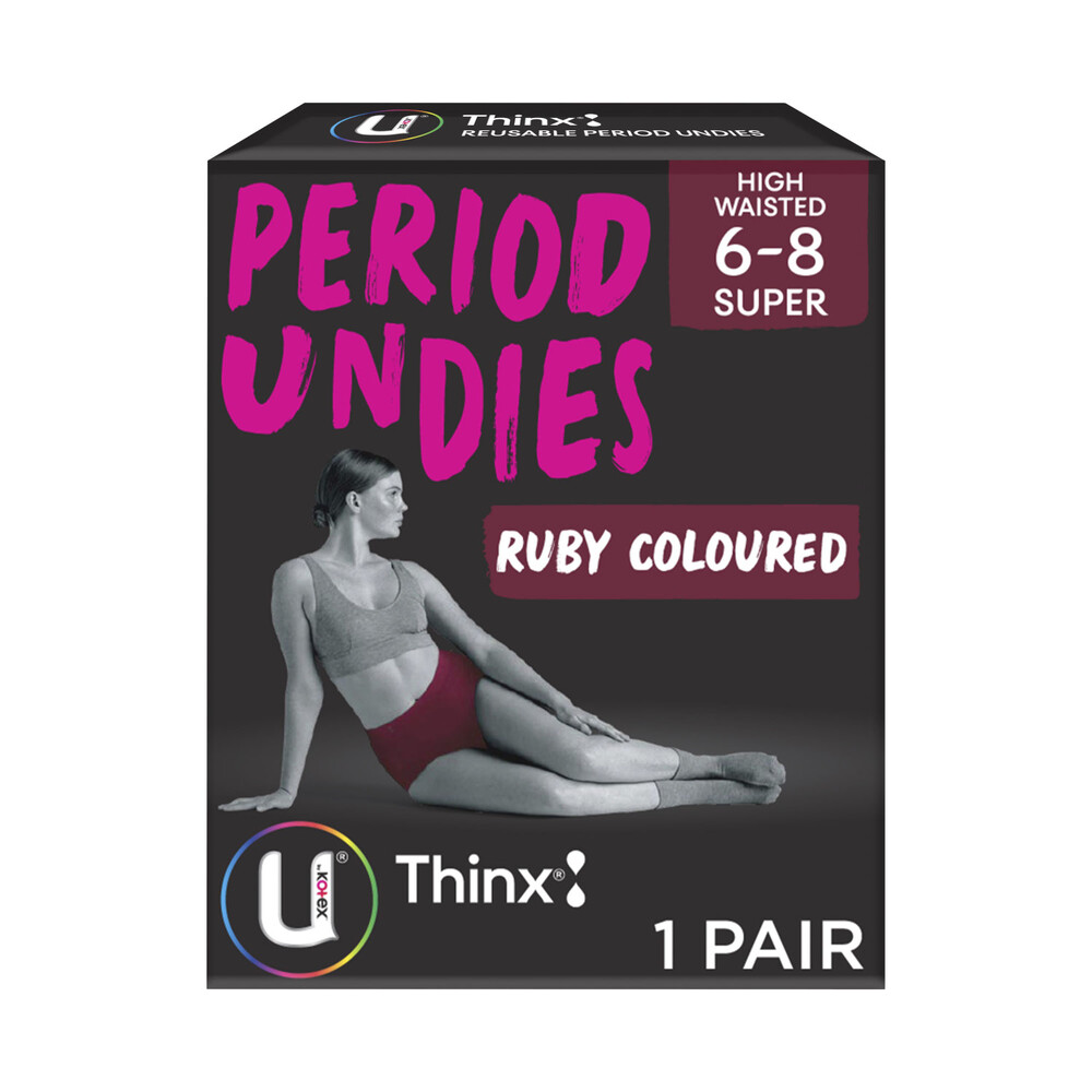 Buy U by Kotex Thinx Period Underwear Ruby High Waisted Size 68 1 pack