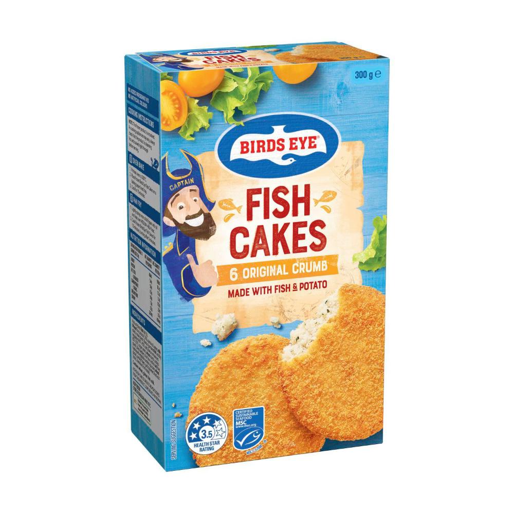 Buy Birds Eye Frozen Crunchy Crumb Fish Cakes 6 pack 300g Coles