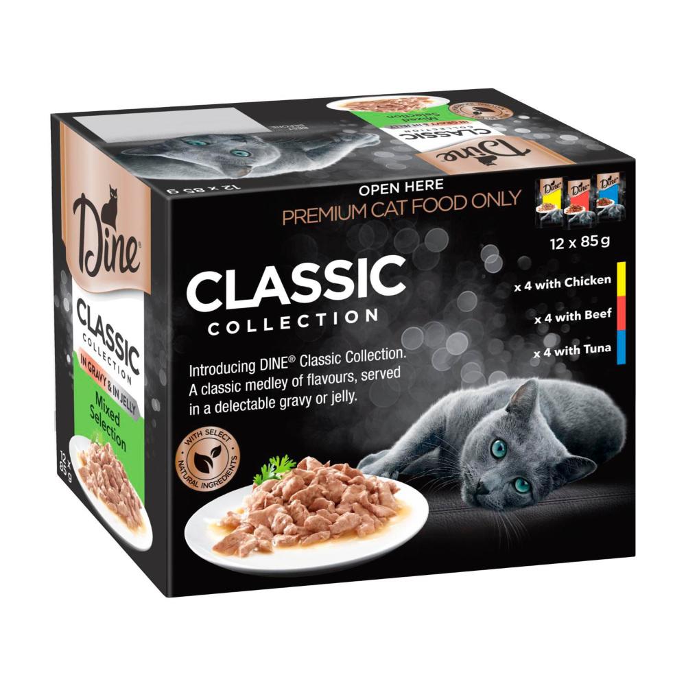 Buy Dine Classic Collection Pouch Cat Food Mixed Selection In