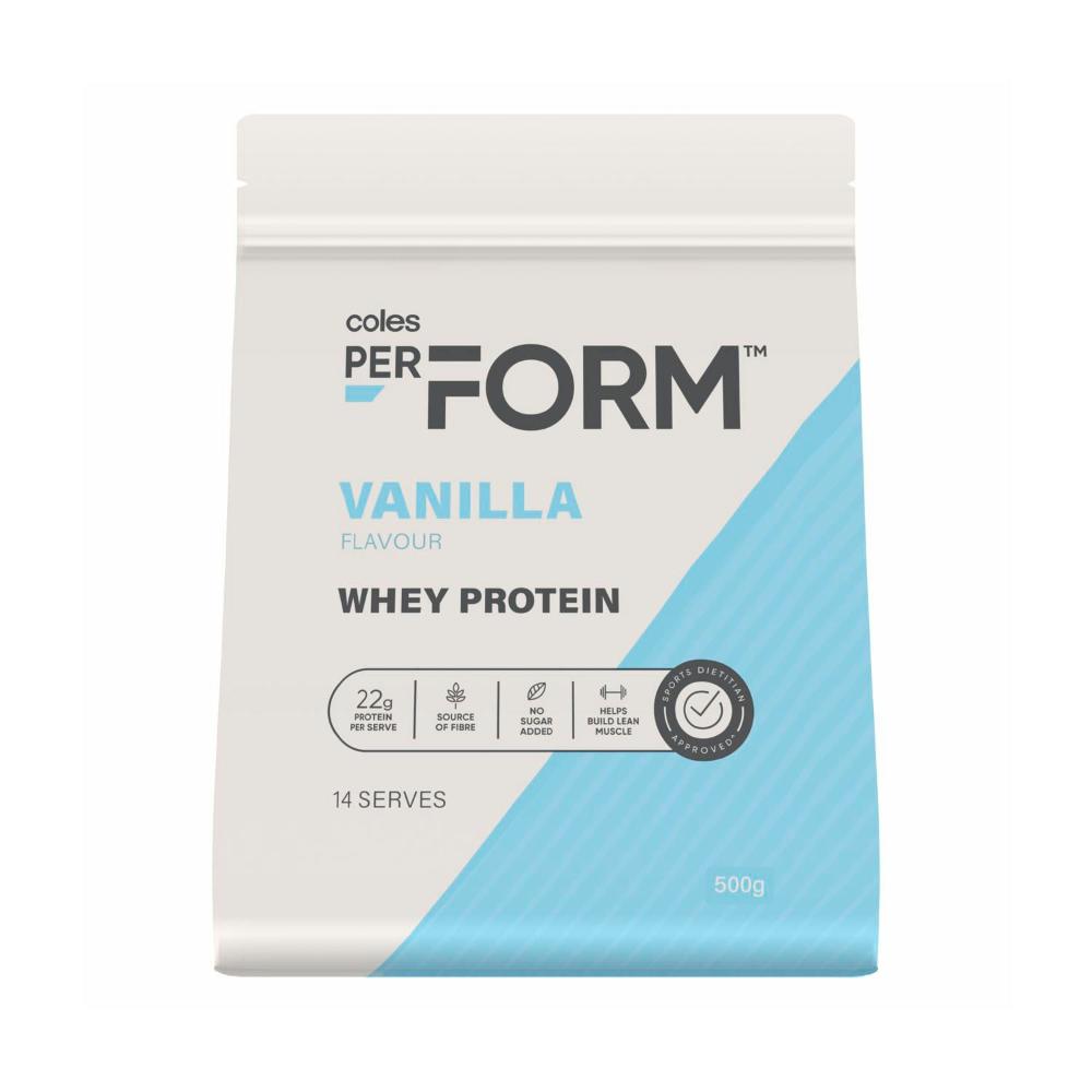 Buy Coles Perform Whey Protein Powder Vanilla 500g Coles
