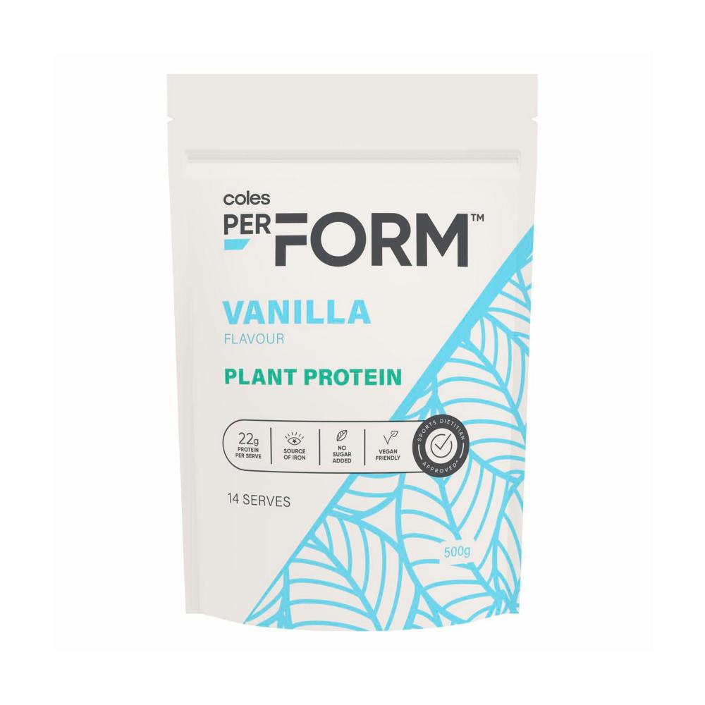 Coles Perform Plant Protein Powder Vanilla | 500g
