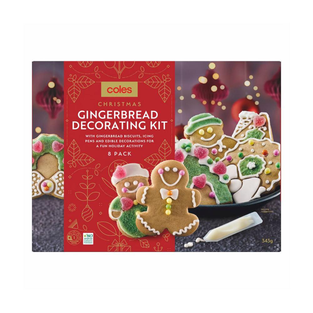 Buy Coles Christmas Gingerbread Decorating Kit 8 Pack 343g Coles