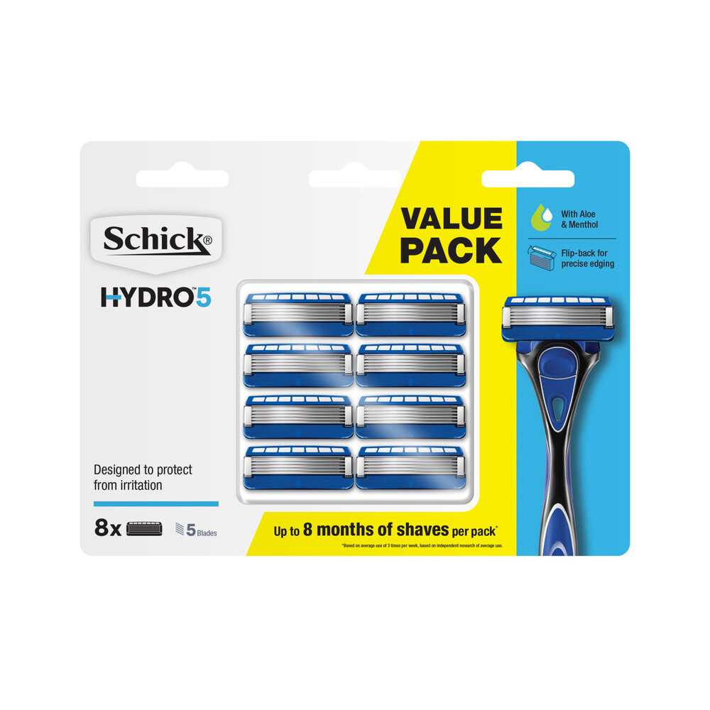 Buy Schick Hydro 5 Razor Blades 8 pack Coles