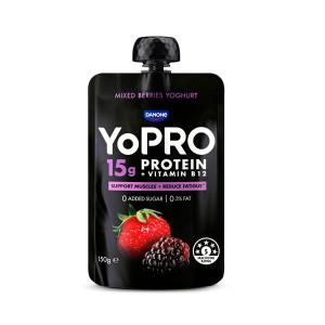YoPro High Protein Yoghurt Pouch No Added Sugar Mixed Berries | 150g