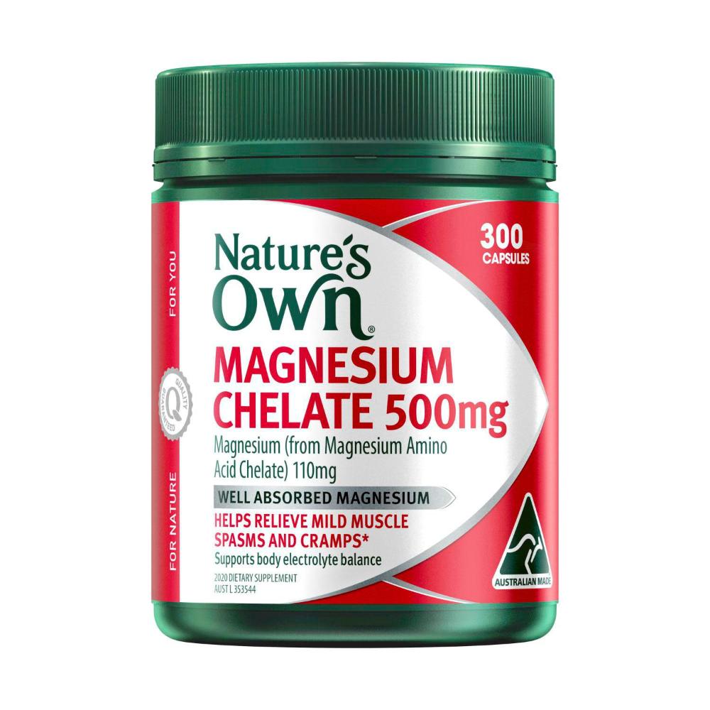 Buy Nature's Own Magnesium Chelate 500mg Muscle Health Capsules 300