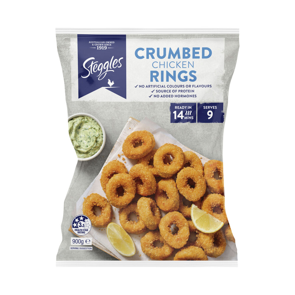 Buy Steggles Chicken Rings Crumbed 900g Coles