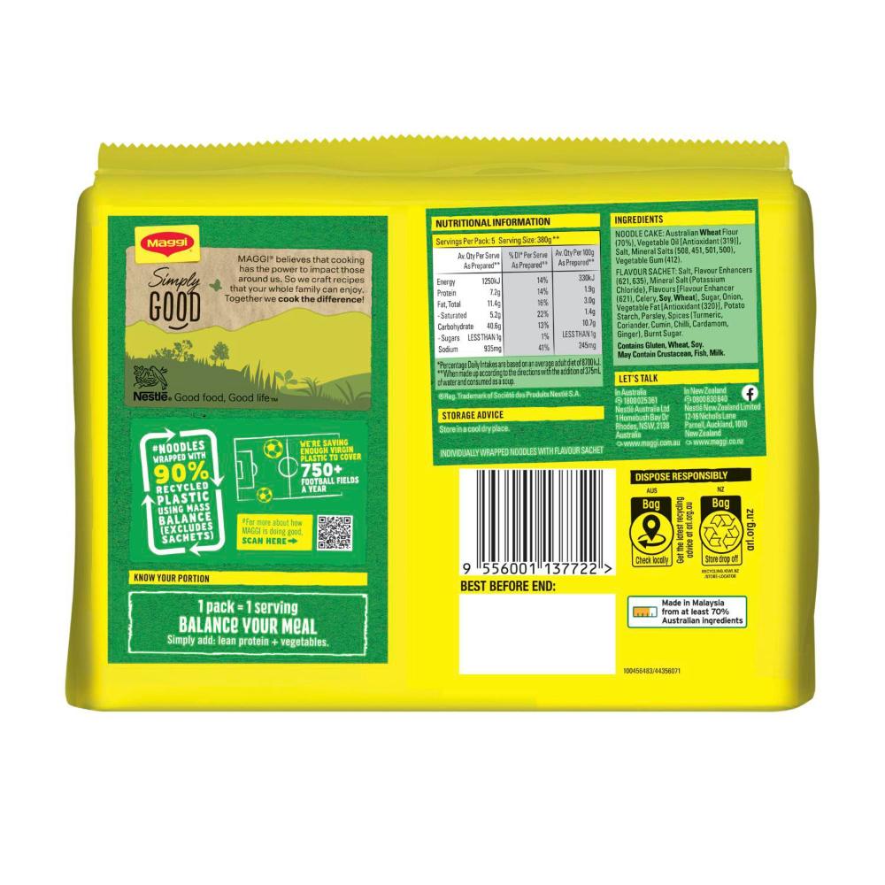 Maggi 2 Minute Instant Noodles Chicken Flavour 5 Pack | 360g