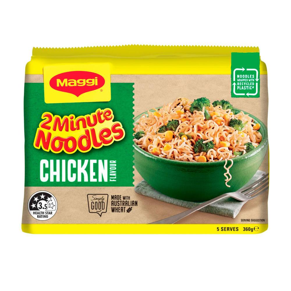 Maggi 2 Minute Instant Noodles Chicken Flavour 5 Pack | 360g