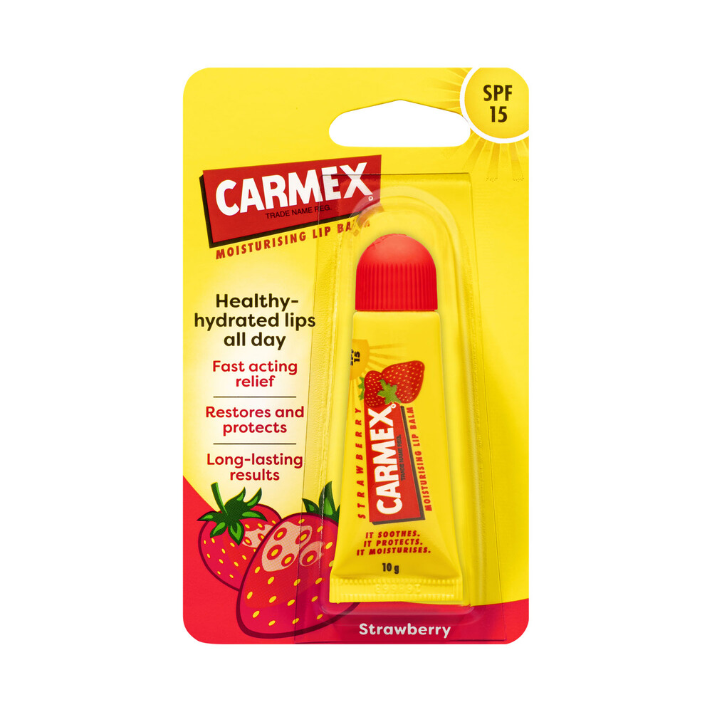 Buy Carmex Strawberry Lip Balm Tube 10g Coles