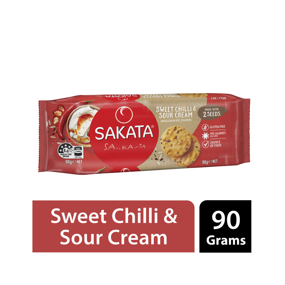 Sweet Rice Coles Buy Sakata Wholegrain Rice Cracker Sweet Chilli Sour Cream 90g | Coles