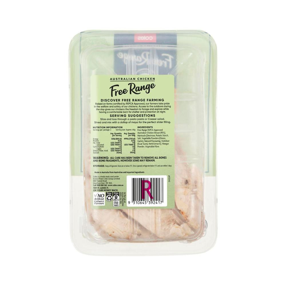 Coles Free Range Chicken Breast Carved Roast | 200g