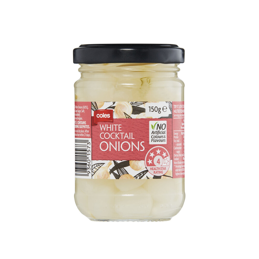 Buy Coles Onions Cocktail White 150g Coles