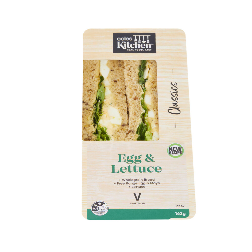 Buy Coles Kitchen Egg & Lettuce Sandwich 162g Coles