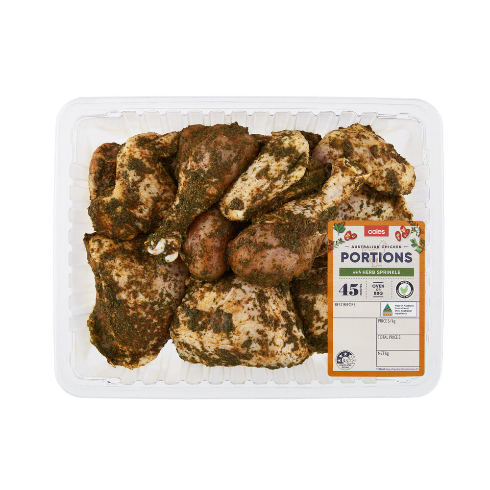 Buy Coles RSPCA Chicken Portions With Herb Sprinkle approx. 1.46kg Coles