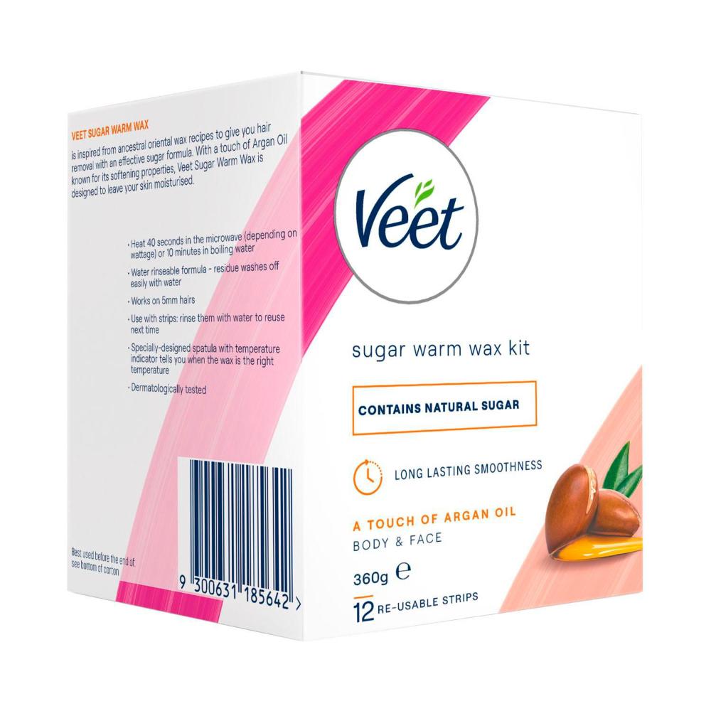 Buy Veet Warm Wax Argan Oil Hair Removal With Wax Strip 360g 1 each Coles