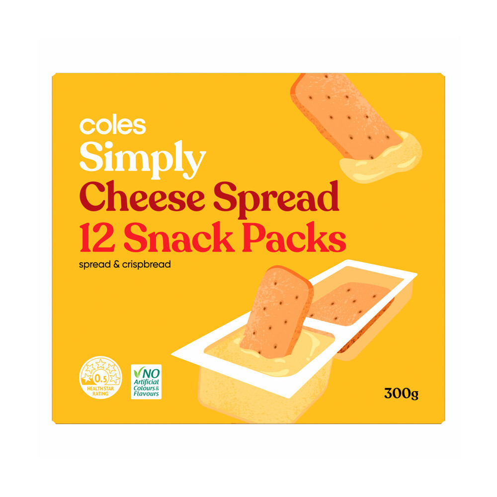 Buy Coles Simply Cheese Spread Snack 12 Pack 300g Coles