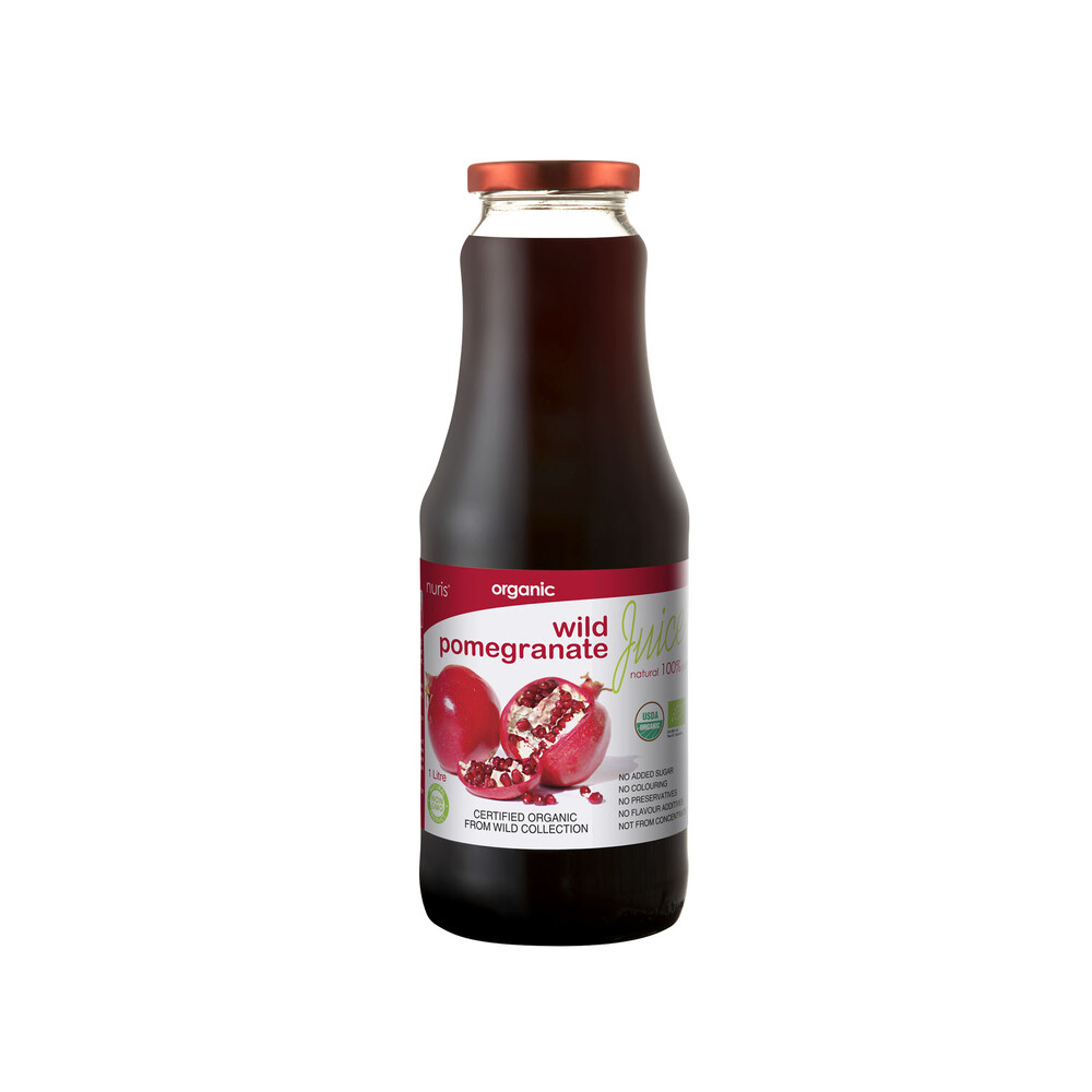 Nuris Organic Wild Pomegranate Juice Bottle | 1L