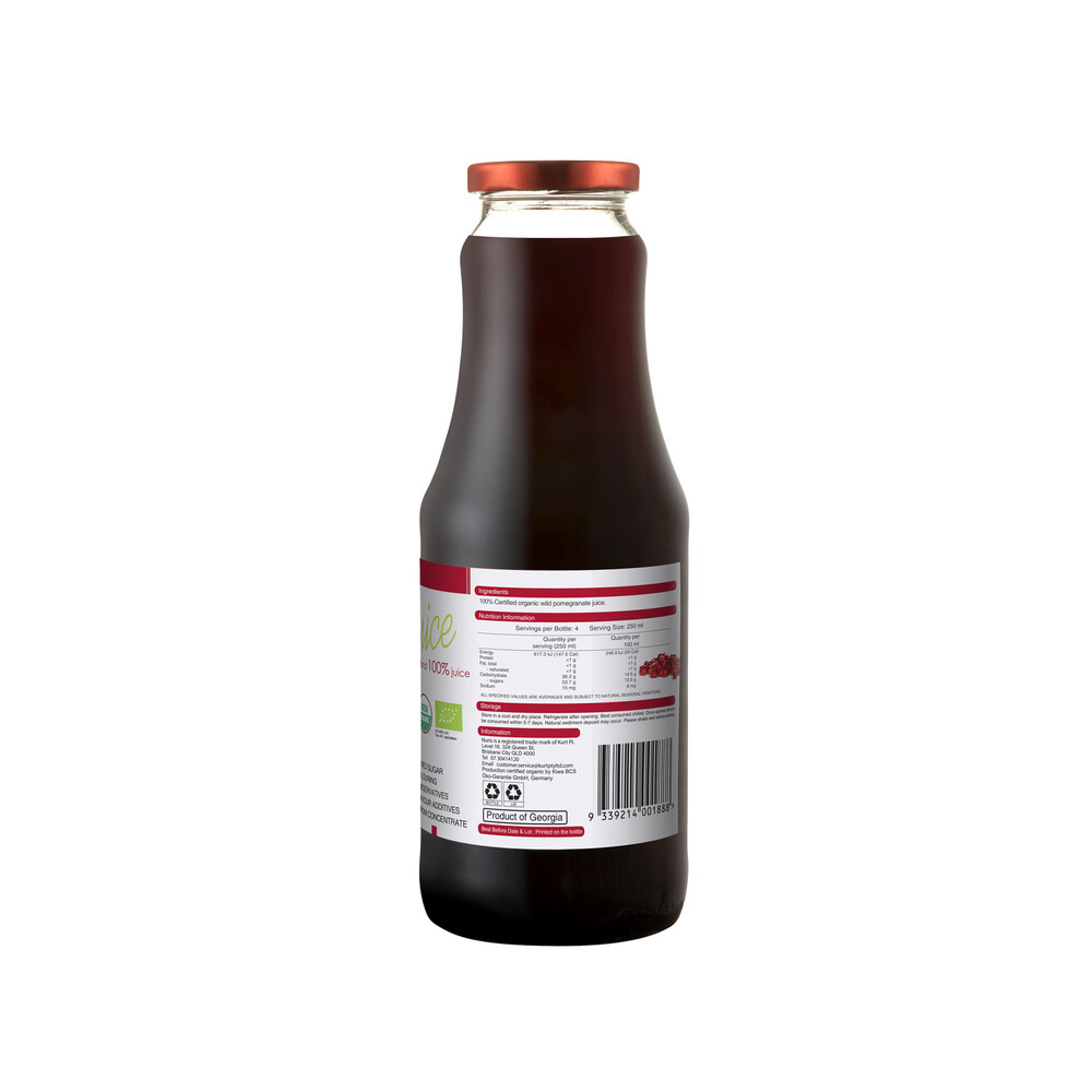Nuris Organic Wild Pomegranate Juice Bottle | 1L
