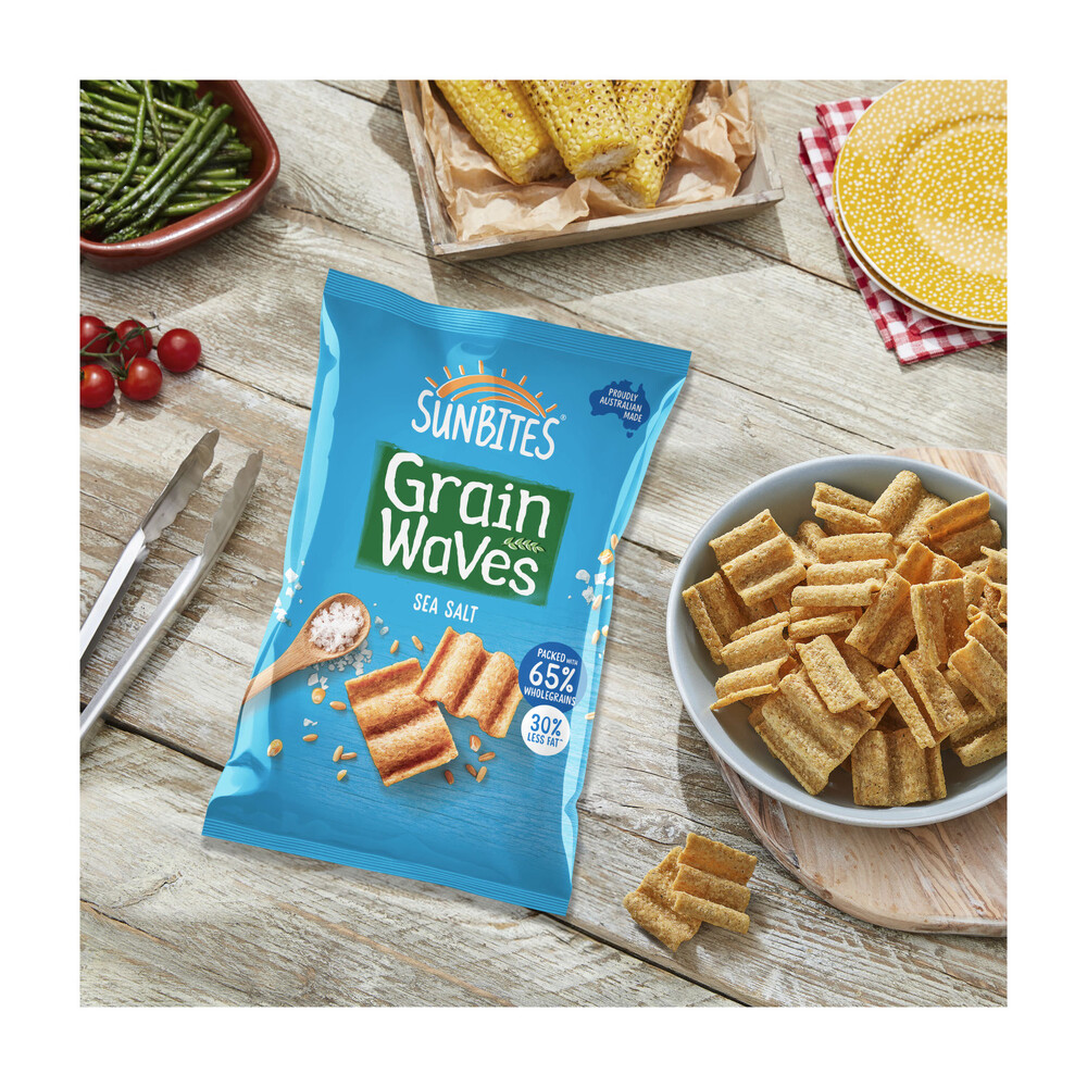 Buy Sunbites Grain Waves Chips Sea Salt 170g | Coles