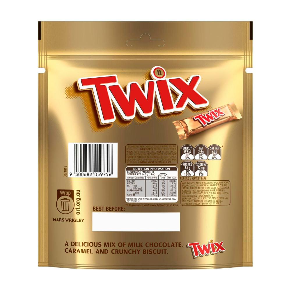 Buy Twix Milk Chocolate Caramel Biscuit Party Share Bag 11 Pieces