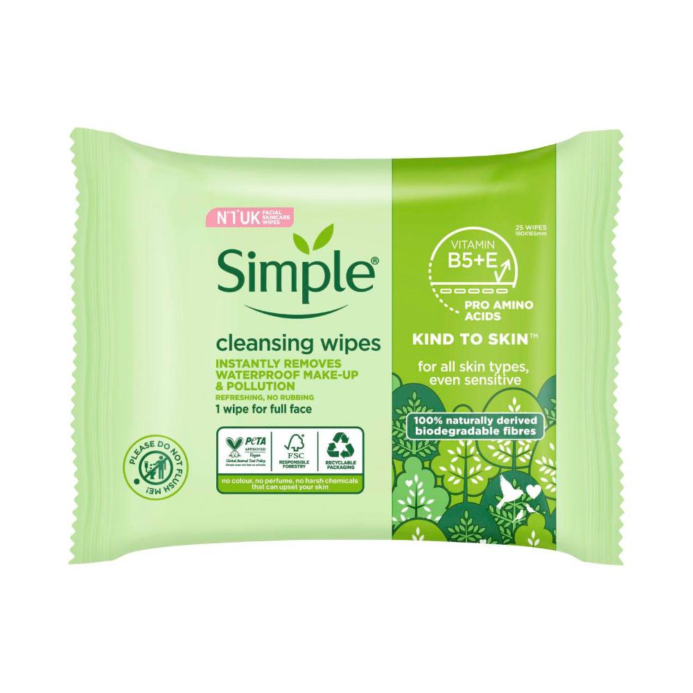 Buy Simple Biodegradable Cleansing Facial Wipes 25 pack Coles