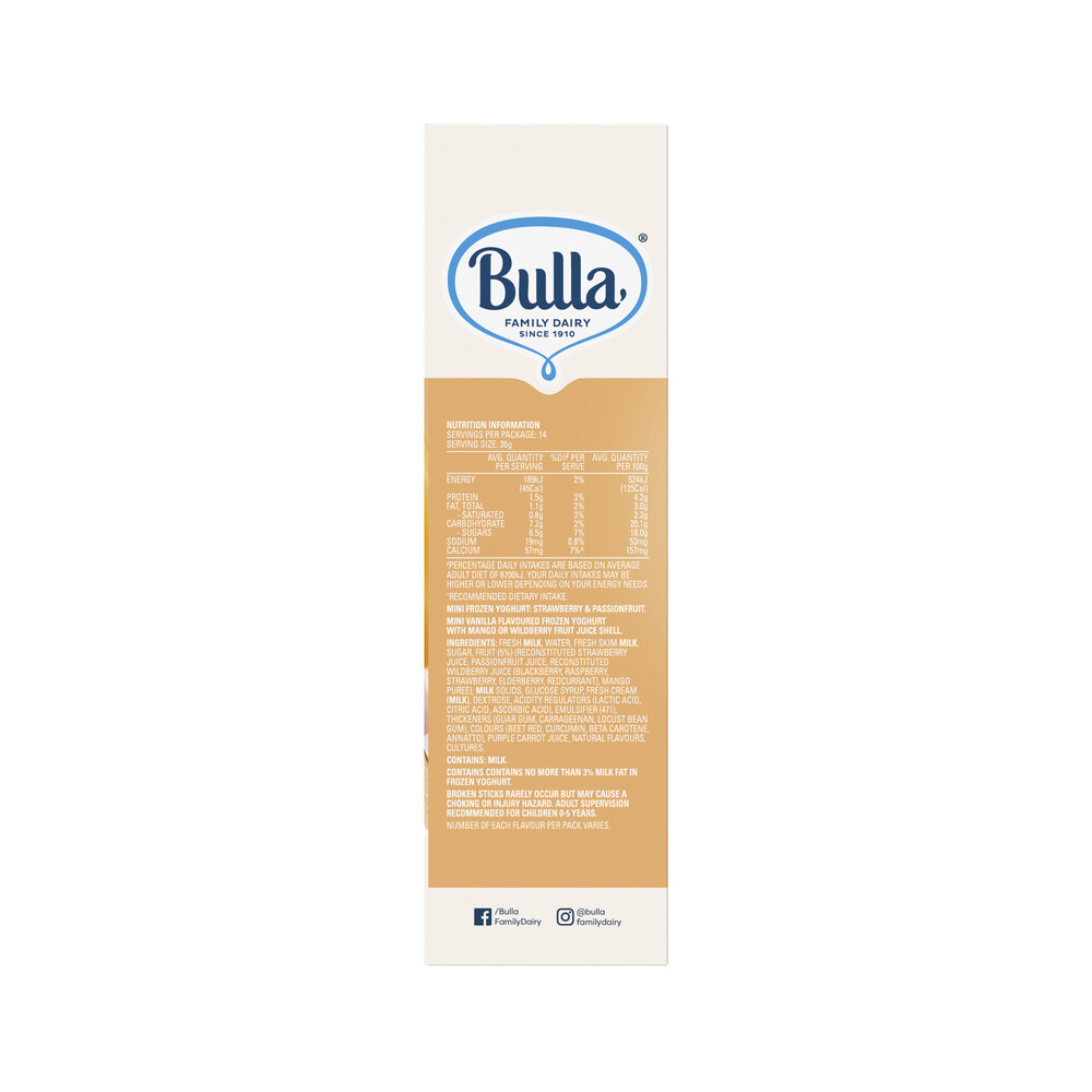 Bulla Frozen Variety Minis Yoghurt  14 pack | 506g