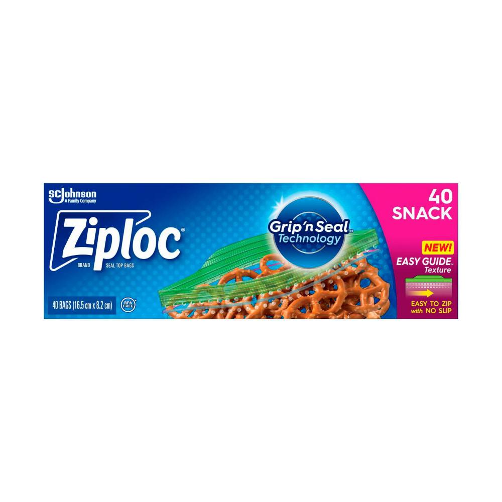 Buy Ziploc Snack Bag Resealable Food Storage 40 pack Coles