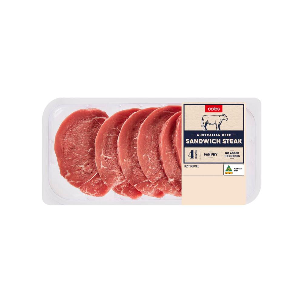 Buy Coles Beef Sandwich Steak 400g Coles