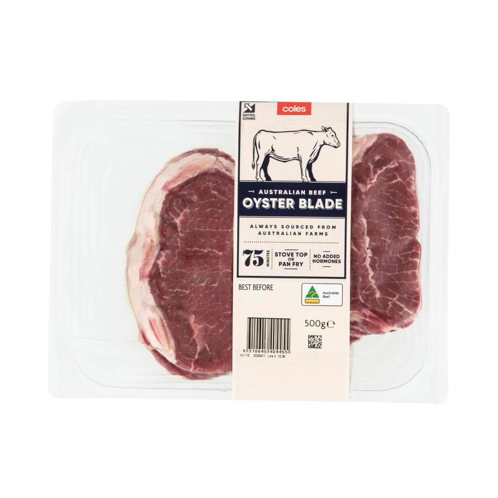 Coles No Added Hormone Beef Oyster Blade Steak | 500g