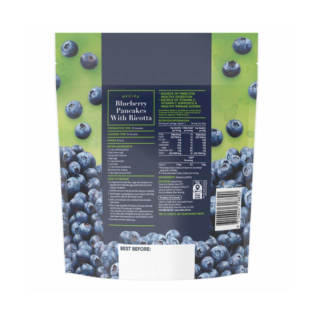 Coles Frozen Fruit Blueberries | 500g