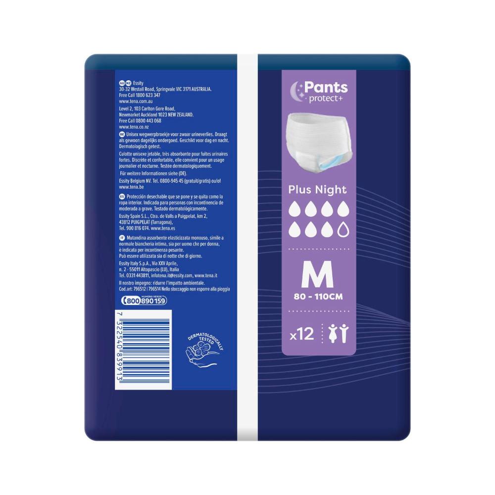 Buy Tena Plus Night Pants Size Medium 12 pack Coles